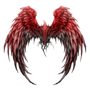 Crimson Avian Wings A Majestic Digital Painting of a Mythical Bird's Back png