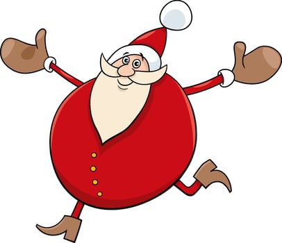 santa with present cartoon vector