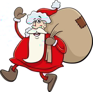 santa on christmas cartoon vector