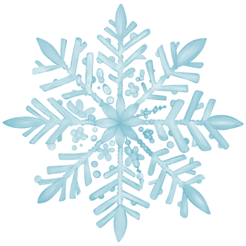 Delicate light blue snowflakes are displayed on a transparent background. The crystal's intricate and symmetrical branching pattern creates a visually stunning sight. png