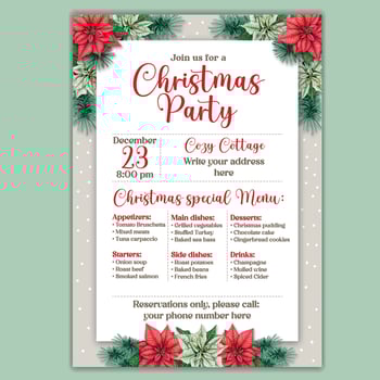 Christmas party invitation vector