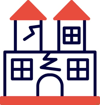 Ghost Castle Red Filled Icon vector