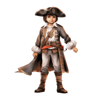 A Young Boy Dressed in a Detailed 18th-Century Pirate Captain's Costume png