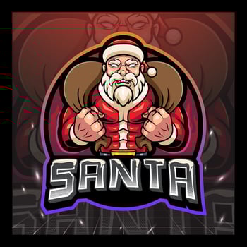 Santa claus mascot e sport logo design vector