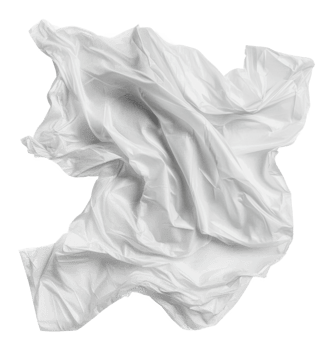 Crumpled white fabric with shadows png
