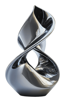 Elegant indoor metallic sculpture png