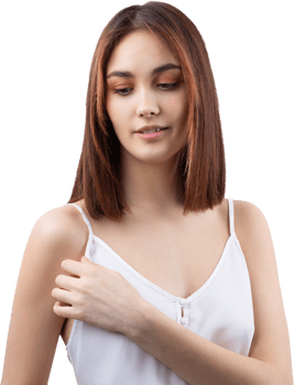 Beautiful smiling woman with clean skin, natural make-up and white teeth png