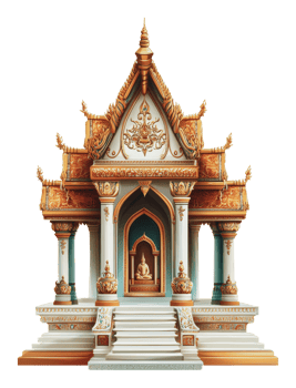 Traditional Buddhist shrine in Thailand png