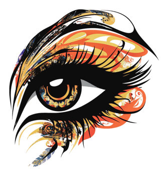 Vibrant, artistic eye design png
