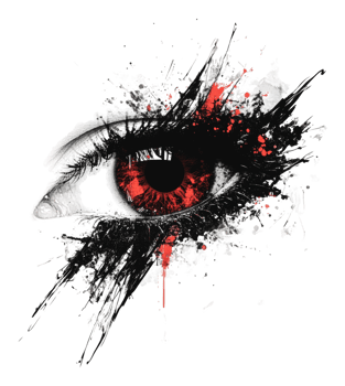 A striking artistic representation of a red eye png