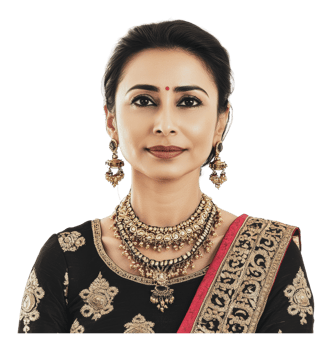 Elegant woman in traditional attire png