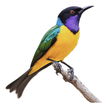 Vibrant bird perched on a branch in nature png