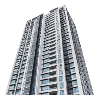 Urban apartment with balconies png