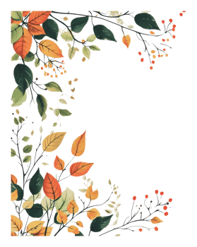 Colorful autumn leaves and branches png