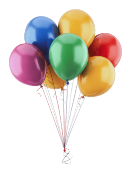 Colorful balloons at a celebration png