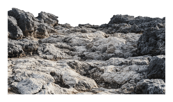 Rocky terrain under bright sunlight at noon png