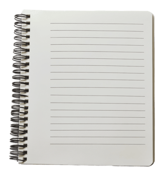 Blank spiral notebook with lined pages for notes png