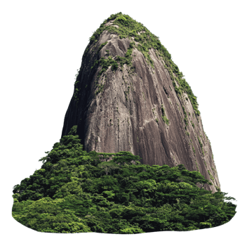 Stunning rocks amidst lush greenery png