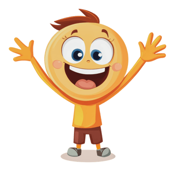 Joyful cartoon character celebrating outside png