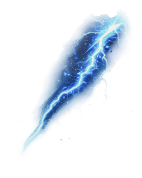 Blue lightning in a dark stormy sky png