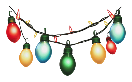 Festive string lights brightening the scene png