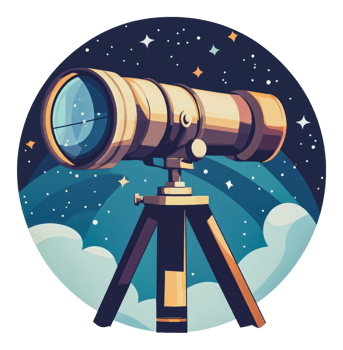 A telescope under the night sky for stargazing png