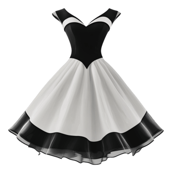 Chic black and white dress for events png