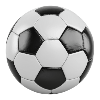 Black and white soccer ball on white png