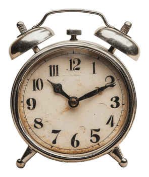 Nostalgic vintage alarm clock resting on a table png