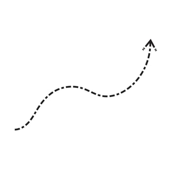 Dynamic arrows with subtle waves and a clean, upward pointing dotted line aesthetic. vector