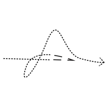The dotted line arrow points upwards, symbolizing growth and achievement as well as the letter A vector