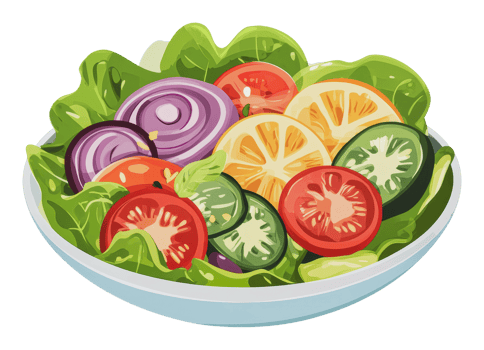 Colorful fresh vegetable salad display png