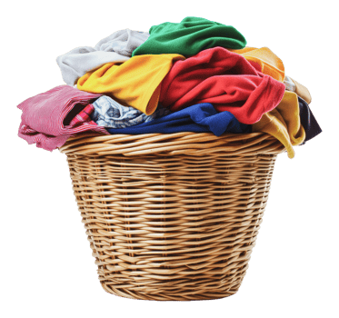 Full colorful laundry basket png