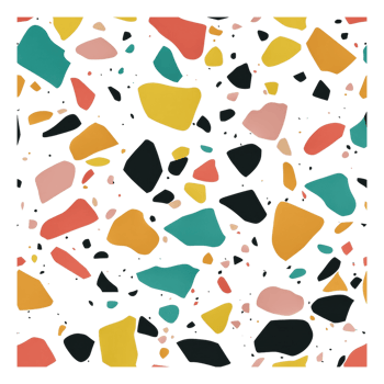 Colorful terrazzo with varied stone shapes png