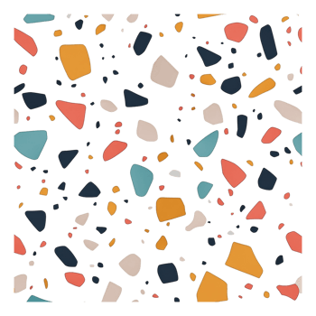 Colorful terrazzo pattern on white png