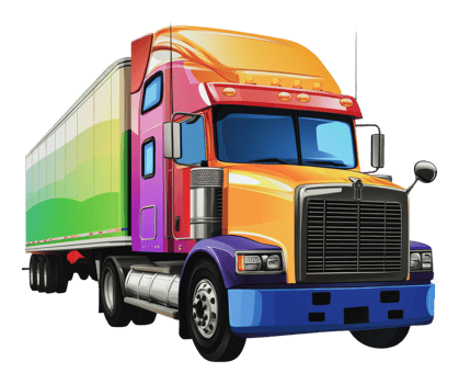 Gradient truck on the highway png