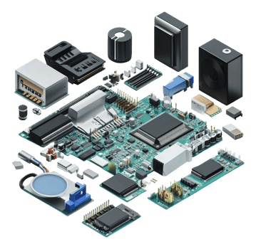 Close-up of circuit board components png
