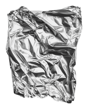 Crumpled silver foil on a plain background png