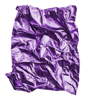 Crumpled metallic purple paper in bright light png