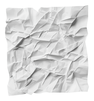 Textured crumpled white paper png