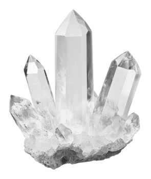 Quartz crystal cluster on white png