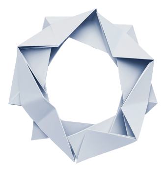 Elegant paper sculpture forming a circular shape png