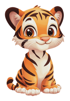 Friendly cartoon tiger character png