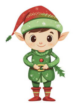 Festive elf character for holidays png