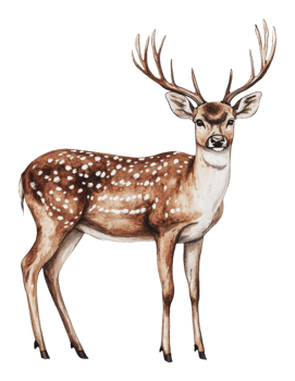Majestic deer standing in a serene forest setting png