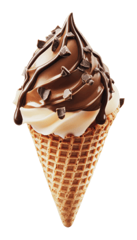 Chocolate swirl cone with toppings png