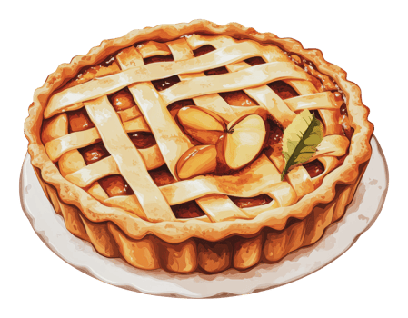 Homemade apple pie on the table png