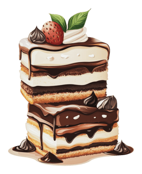 Layered chocolate-strawberry dessert png
