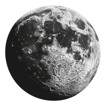 Detailed view of the moon's surface during night png
