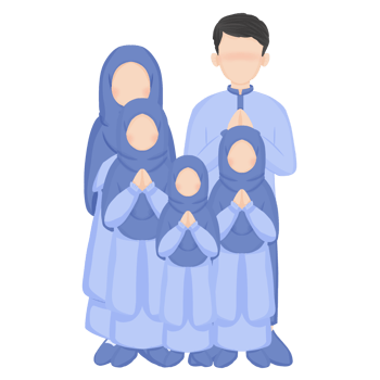 Muslim Family Three Girls png
